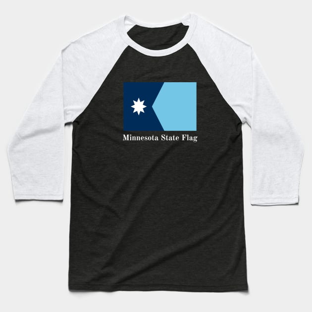 Minnesota State Flag Baseball T-Shirt by AnimeVision